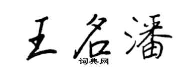 王正良王名潘行書個性簽名怎么寫