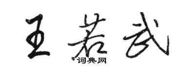 駱恆光王若武行書個性簽名怎么寫