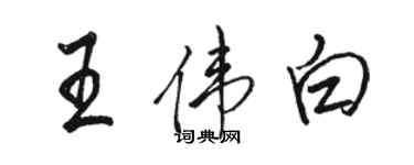 駱恆光王偉白行書個性簽名怎么寫