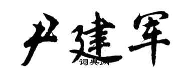 胡問遂尹建軍行書個性簽名怎么寫