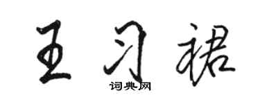 駱恆光王習裙行書個性簽名怎么寫