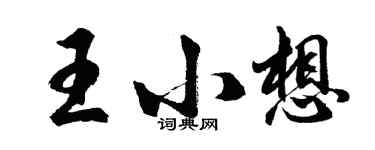 胡問遂王小想行書個性簽名怎么寫