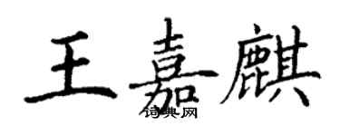 丁謙王嘉麒楷書個性簽名怎么寫