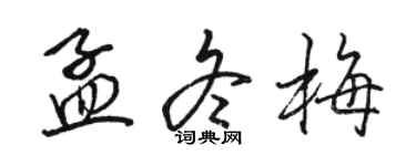 駱恆光孟冬梅行書個性簽名怎么寫