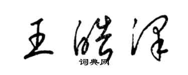 梁錦英王皓澤草書個性簽名怎么寫