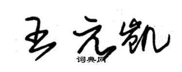 朱錫榮王元凱草書個性簽名怎么寫