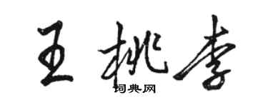 駱恆光王桃李行書個性簽名怎么寫