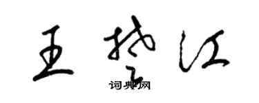 梁錦英王楚江草書個性簽名怎么寫