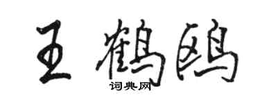 駱恆光王鶴鷗行書個性簽名怎么寫