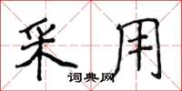 侯登峰採用楷書怎么寫