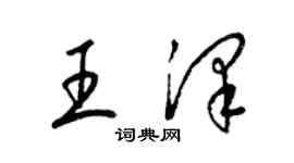 梁錦英王澤草書個性簽名怎么寫