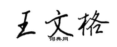 王正良王文格行書個性簽名怎么寫