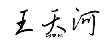 王正良王夭河行書個性簽名怎么寫