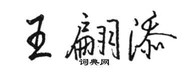 駱恆光王翩添行書個性簽名怎么寫