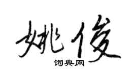 王正良姚俊行書個性簽名怎么寫