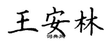 丁謙王安林楷書個性簽名怎么寫