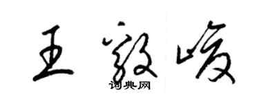 梁錦英王毅峻草書個性簽名怎么寫