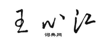 駱恆光王心江草書個性簽名怎么寫