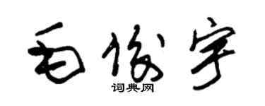 朱錫榮毛俊宇草書個性簽名怎么寫
