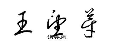 梁錦英王望芽草書個性簽名怎么寫