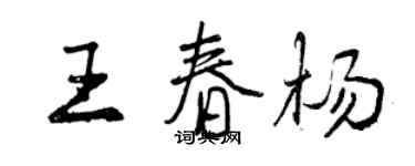 曾慶福王春楊行書個性簽名怎么寫