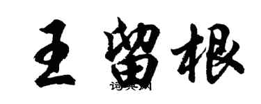 胡問遂王留根行書個性簽名怎么寫