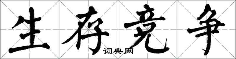 翁闓運生存競爭楷書怎么寫