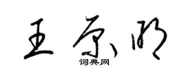 梁錦英王原明草書個性簽名怎么寫