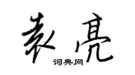王正良袁亮行書個性簽名怎么寫