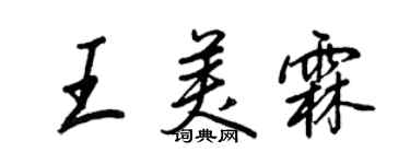 王正良王美霖行書個性簽名怎么寫