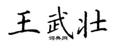 丁謙王武壯楷書個性簽名怎么寫