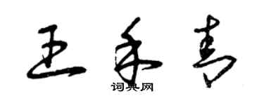 曾慶福王禾青草書個性簽名怎么寫