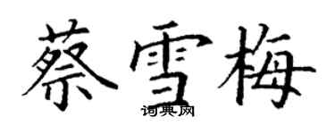 丁謙蔡雪梅楷書個性簽名怎么寫