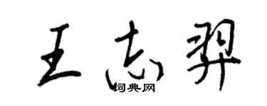 王正良王志羿行書個性簽名怎么寫