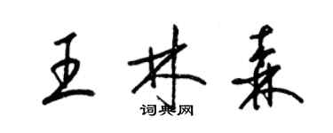 梁錦英王林森草書個性簽名怎么寫