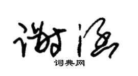 朱錫榮謝涵草書個性簽名怎么寫