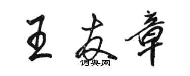 駱恆光王友章行書個性簽名怎么寫