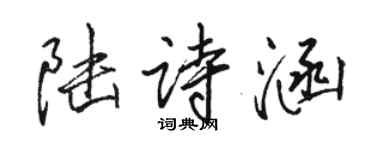 駱恆光陸詩涵行書個性簽名怎么寫
