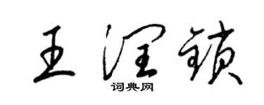 梁錦英王潤鎖草書個性簽名怎么寫