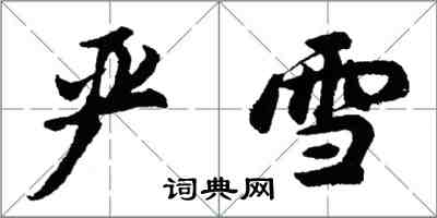 胡問遂嚴雪行書怎么寫