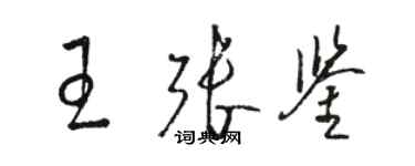 駱恆光王張鑒草書個性簽名怎么寫