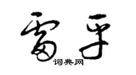 曾慶福雷平草書個性簽名怎么寫