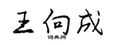 曾慶福王向成行書個性簽名怎么寫