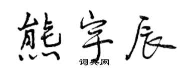 曾慶福熊宇辰行書個性簽名怎么寫