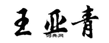 胡問遂王亞青行書個性簽名怎么寫