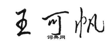 駱恆光王可帆行書個性簽名怎么寫