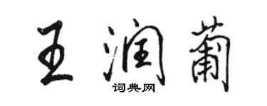 駱恆光王潤葡行書個性簽名怎么寫