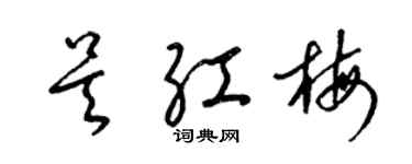 梁錦英吳紅梅草書個性簽名怎么寫