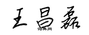王正良王昌磊行書個性簽名怎么寫