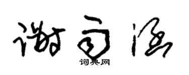 朱錫榮謝雨涵草書個性簽名怎么寫